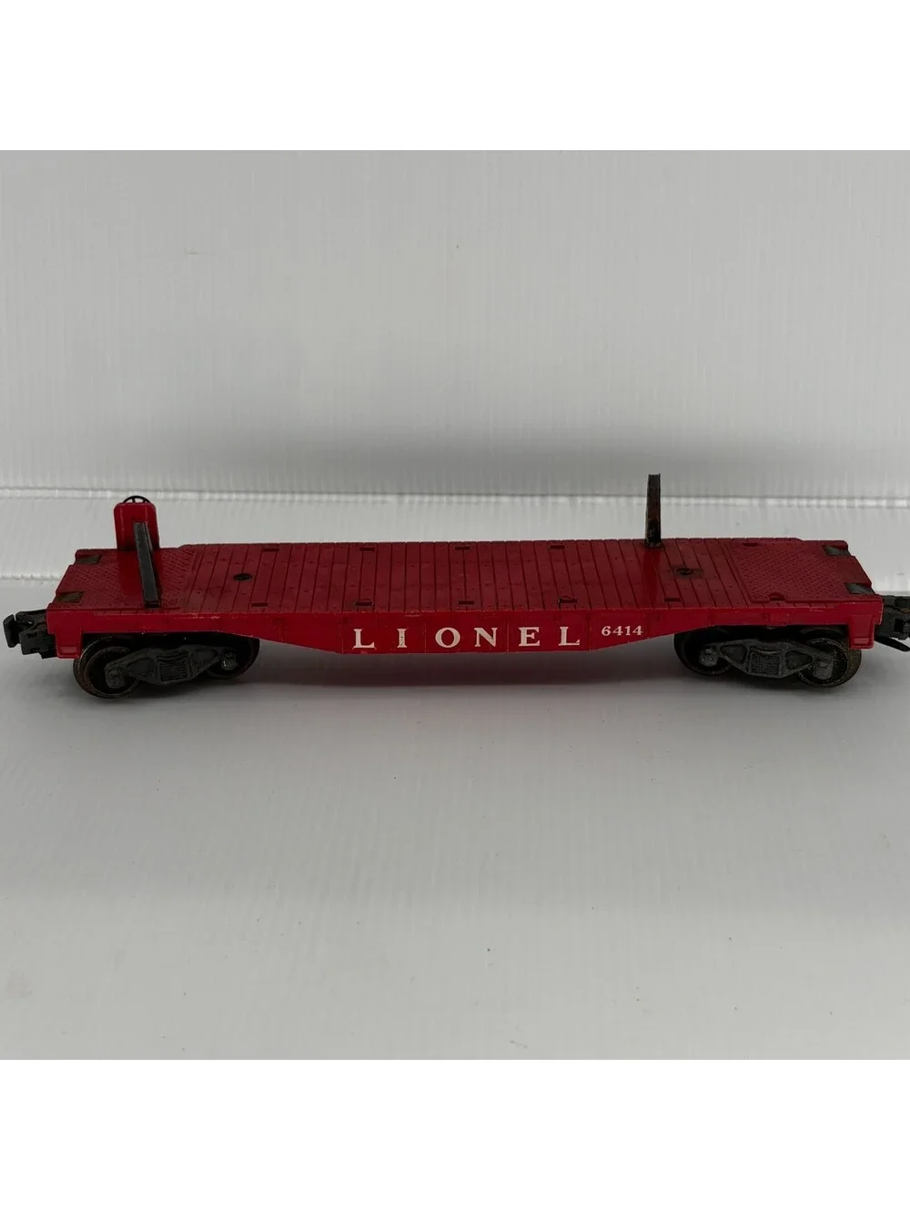 Vintage Lionel 6414 Red Auto Loader Flatcar O Gauge Train Car For Repair